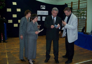 Od prawej Wojciech Bonowicz, Kazimierz Tischner, Ewa Kowalska